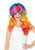 Rainbow Rocker Multi Color Wig Fancy Dress Up Halloween Adult Costume Accessory