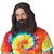 Roll It Up Wig Beard Brown 60's Hippie Fancy Dress Halloween Costume Accessory
