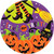 Witch's Crew Pumpkin Bat Witch Trick Treat Halloween Party 7" Dessert Plates