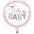 Hello Baby Girl Pink Cute Baby Shower Party Decoration 18" Round Mylar Balloon