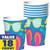 Summer Splash Flip Flop Beach Pool Summer Luau Theme Party 9 oz. Paper Cups