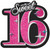 Sweet 16 Celebration Pink Black 16th Birthday Party Decoration Molded Cutout