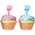 Bow or Bowtie? Gender Reveal Baby Shower Party Decoration Cupcake Toppers