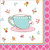 Tea Time Garden Theme Pink Cute Girls Kids Birthday Party Paper Beverage Napkins
