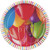 Birthday Balloons Striped Classic Adult Birthday Party 9" Paper Dinner Plates