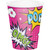 Girl Superhero Comic Book Hero Pink Purple Birthday Party 9 oz. Paper Cups