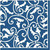 Bright Royal Blue Ornamental Scroll Party Beverage Napkins