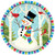 Smiling Snowman Winter Wonderland White Christmas Party 7" Paper Dessert Plates