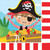 Little Pirate Caribbean Buccaneer Kids Birthday Party Paper Luncheon Napkins