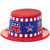 Republican Plastic Top Hat Patriotic Party Adult Costume Accessory