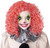 Glow in the Dark Curly Clown Wig Bright Red Adult Costume Accessory