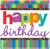 Dots & Stripes Happy Birthday Party 10.25" Square Banquet Plates