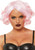 Pastel Curly Bob Wig Short Pink Fancy Dress Up Halloween Adult Costume Accessory