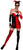 Harley Quinn Red Black DC Superhero Fancy Dress Up Halloween Sexy Adult Costume