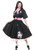50's Poodle Set Skirt Sock Hop Retro Black Fancy Dress Halloween Adult Costume
