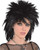80's Runaway Wig Black Rock Star Fancy Dress Halloween Adult Costume Accessory