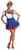 Blue Classic Hello Kitty Retro Cat Fancy Dress Up Halloween Sexy Adult Costume