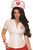 Sexy Nurse Shirt White Doctor Fancy Dress Up Halloween Adult Costume Accessory