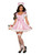 Candee Striper Pink White Nurse Candy Fancy Dress Halloween Sexy Adult Costume