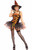 Orange Ballerina Witch Wicked Gothic Fancy Dress Halloween Sexy Adult Costume