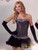 Swiss Dot Satin Corset & Thong Bustier Halloween Sexy Adult Costume Accessory