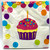 Birthday Treats Cupcake Polka Dot Dessert Birthday Party Paper Luncheon Napkins