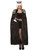 Queen Cape Dark Royalty Black Medieval Fancy Dress Halloween Costume Accessory