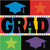Bright Grad Congrats Hat Stars Graduation Eco Party Bulk Paper Beverage Napkins