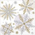 Shining Snow Flake Winter White Christmas Holiday Party Paper Beverage Napkins