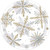 Shining Snow Flake Winter White Christmas Holiday Party 7" Paper Dessert Plates