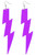 Lightning Bolt Earrings Neon Fancy Dress Halloween Costume Accessory 4 COLORS