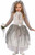 Skeleton Bride Ghost Zombie Wedding Gown Fancy Dress Halloween Child Costume