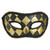 Harlequin Venetian Mask Black Gold Masquerade Fancy Dress Up Costume Accessory