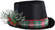 Snowman Top Hat w/Holly Fancy Dress Up Christmas Adult Costume Accessory