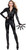 Defender Sexy Ninja Widow Black Jumpsuit Fancy Dress Up Halloween Adult Costume