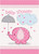 Pink Umbrellaphants Girl Elephant Cute Baby Shower Party Invitations w/Envelopes