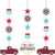 Vintage Red Truck Adult Kids Birthday Party Decoration Hanging Cutouts