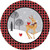 Winter Plaid Red Black Christmas Holiday Party 9" Paper Dinner Plates