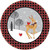 Winter Plaid Red Black Christmas Holiday Party 7" Paper Dessert Plates