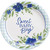Baby in Bloom Blue Floral Flower Baby Shower Party 10.5" Paper Banquet Plates