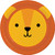 Animal Faces Jungle Safari Cute Kids Birthday Party 7" Paper Dessert Plates LION