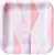 Pink Geo Modern Garden Cocktail Party 7" Square Paper Dessert Plates