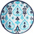 Caribbean Ikat Blue Modern Garden Cocktail Party 7" Paper Dessert Plates