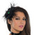 Black Raven Hair Clip Bird Feather Fancy Dress Halloween Adult Costume Accessory