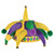 Mardi Gras Plush Spiked Jester Hat Fancy Dress Halloween Adult Costume Accessory