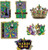 Mardi Gras Crown Jester Mask Masquerade Party Decoration Jumbo Paper Cutouts