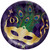 Mardi Gras Masquerade Mask Holiday Theme Party 9" Paper Dinner Plates