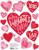 Happy Valentine's Day Hearts Holiday Theme Party Window Cling Decorations
