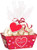 Valentine's Day Hearts Red Holiday Theme Party Favor Gift Food Tray w/Cello Bag