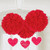 Valentine's Day Red Hearts Holiday Theme Party Hanging Fluffy Decorations